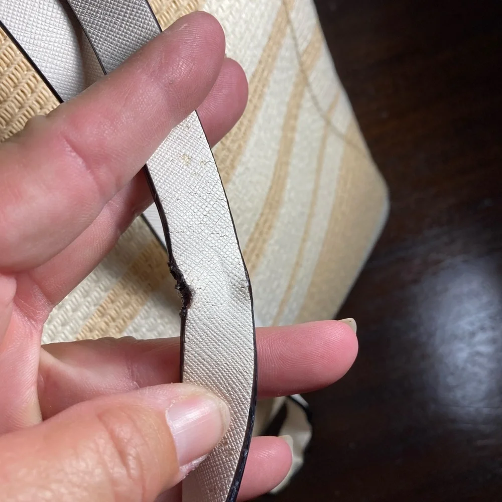 Kate Spade Beige and White Tote SHOULDERBAG Bag